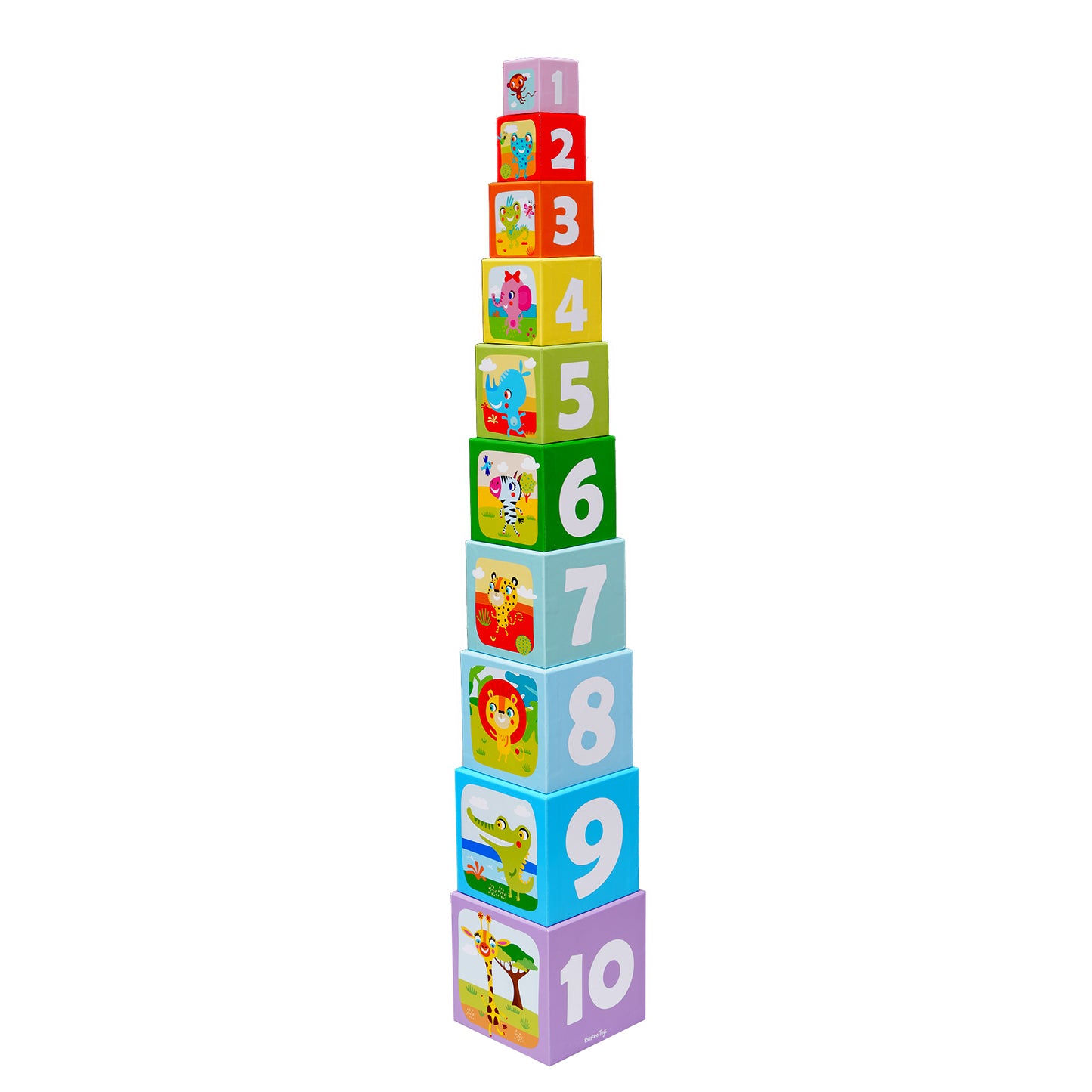 Little Bright Ones - 10 Stacking Cubes - Safari