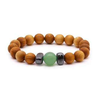 Cedarwood Sacral Chakra Bangle with Carnelian