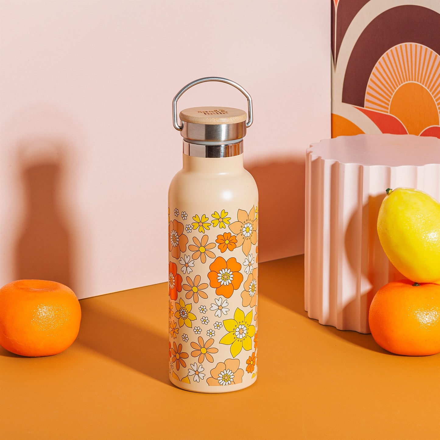 70s floral bottle