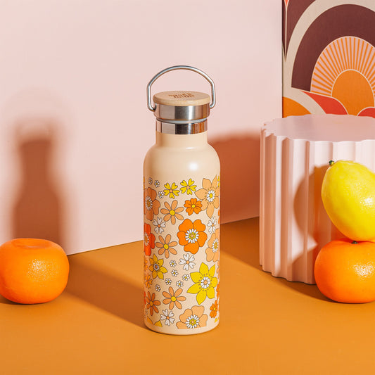 70s floral bottle