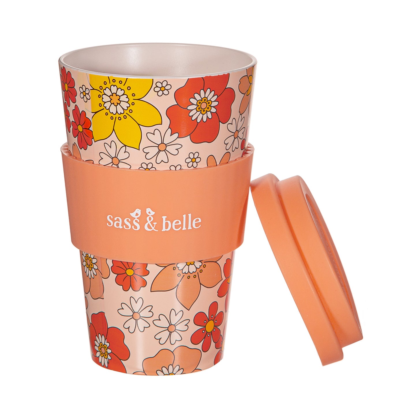70s floral travel cup