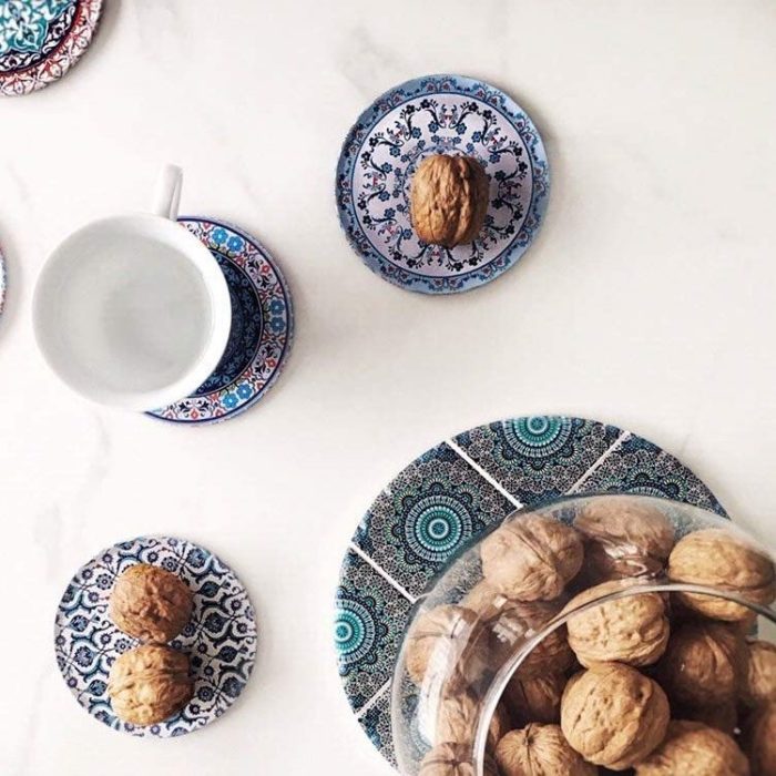 Ceramic trivet set of 2 Moroccan Mosaic