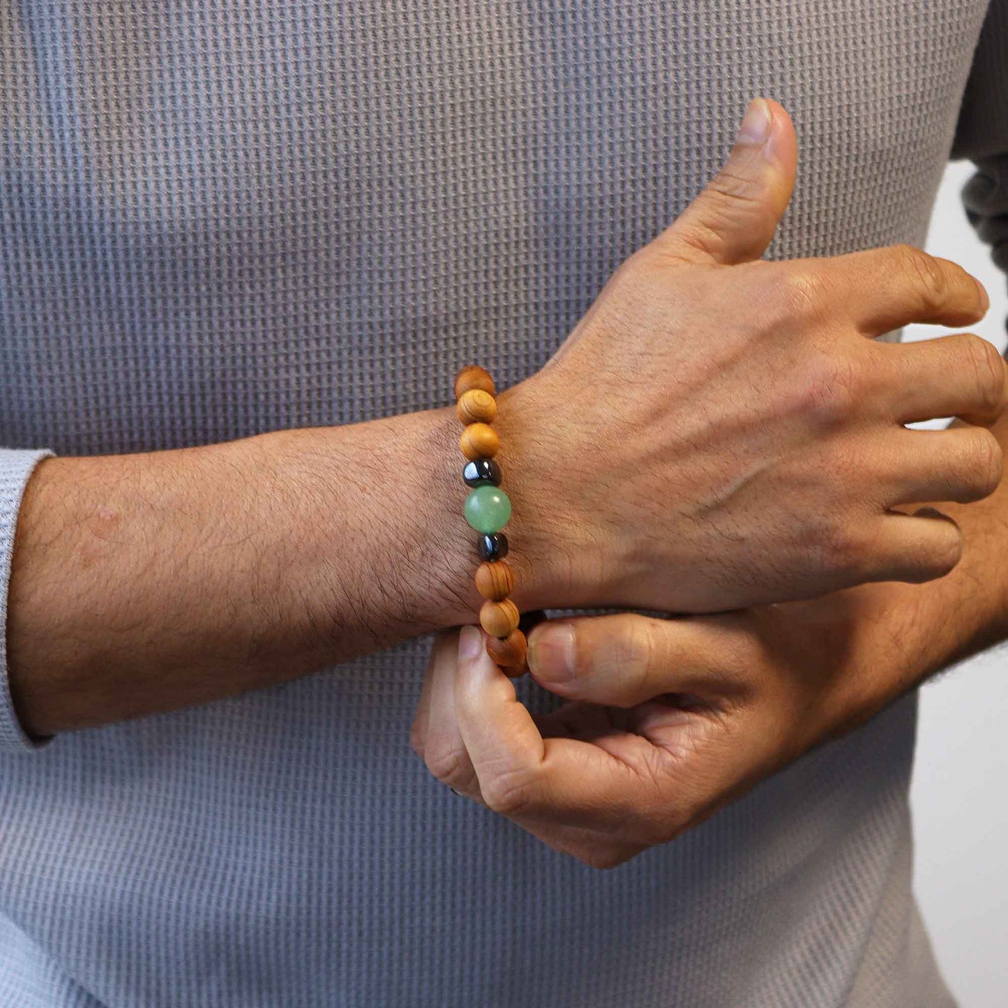 Cedarwood Sacral Chakra Bangle with Carnelian