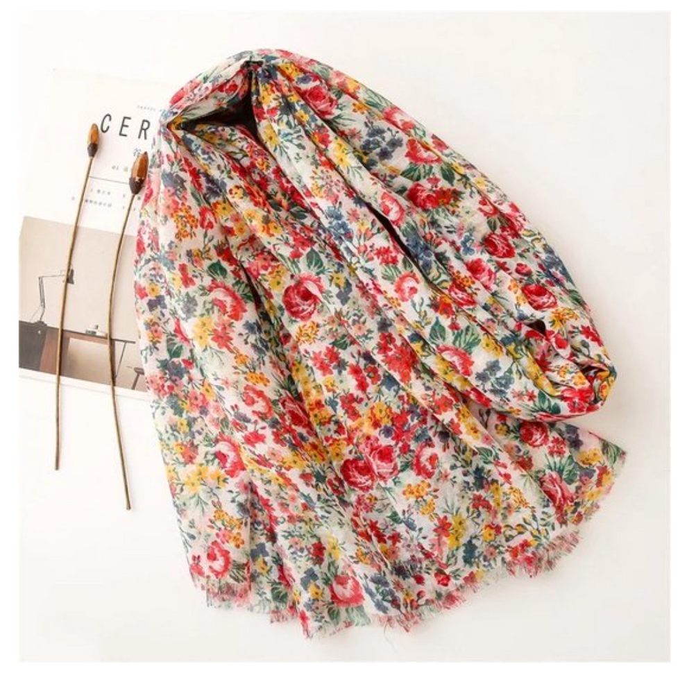 Floral print scarf