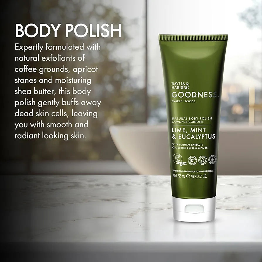 Baylis & Harding Goodness Awaken Lime, Mint & Eucalyptus Body Scrub, 225 ml