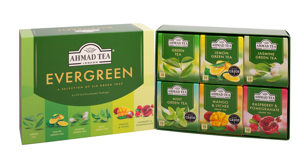 Evergreen Selection of 6 Green Teas - 60 Teabags