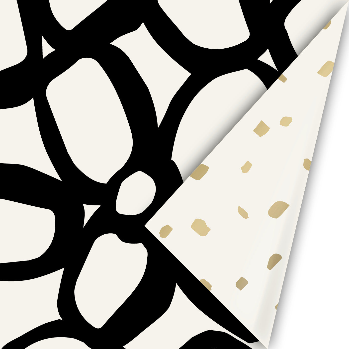 Retro black flower wrapping roll