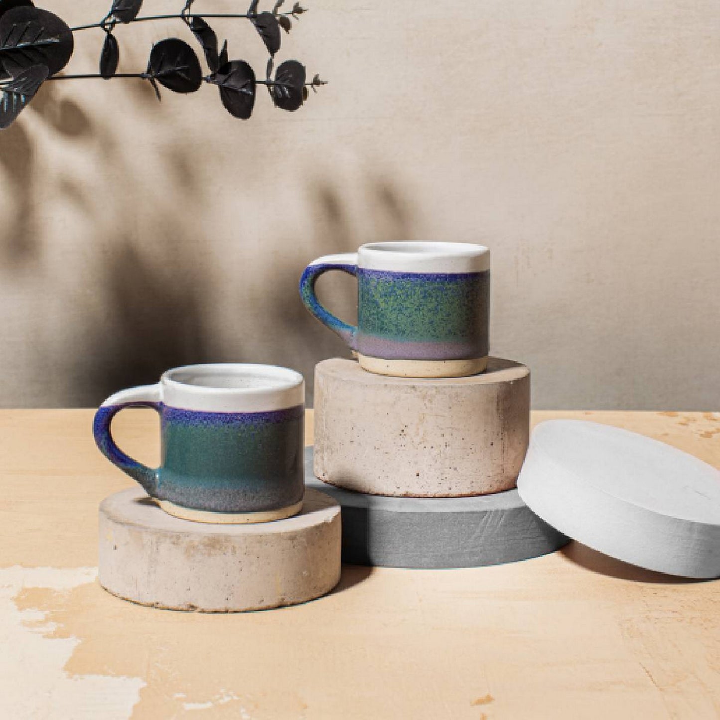 Marlowe Blue Espresso Mugs - Set of 2