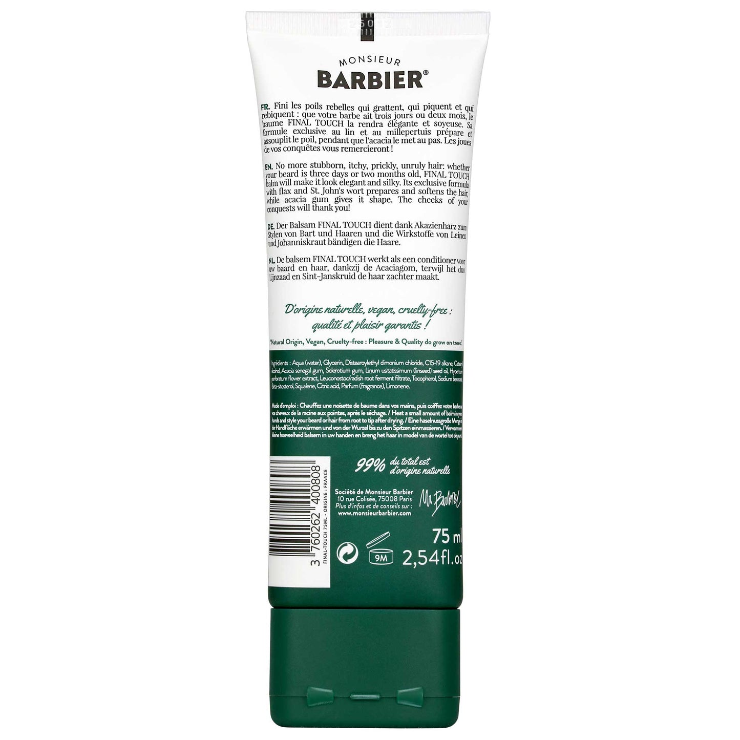 FINAL TOUCH - Beard & Hair Care Styling Balm for Men