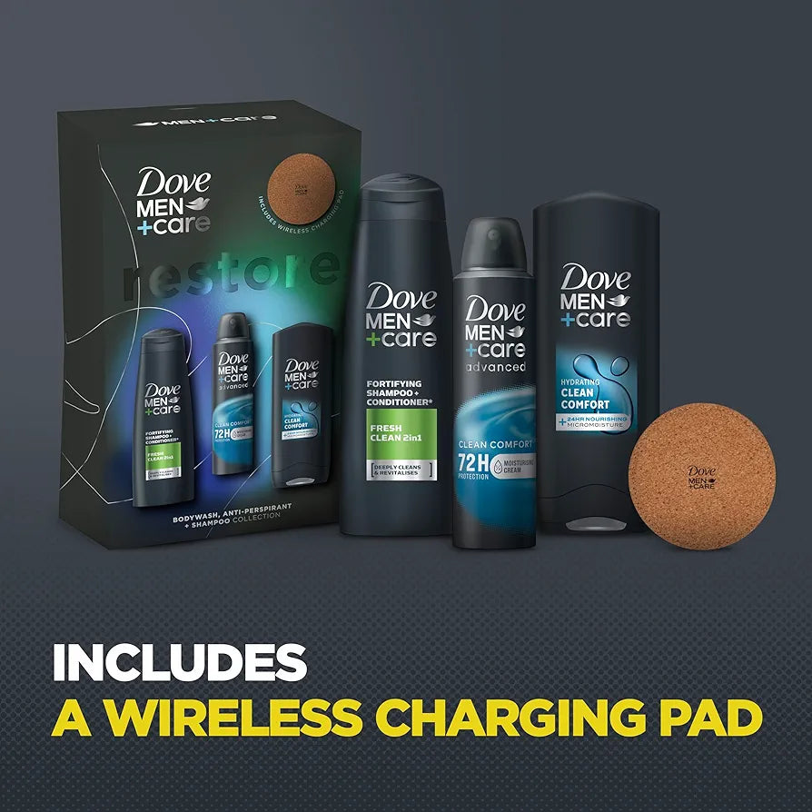 Dove Men+Care Restore Men's Gift Set for Him Collection with Charging Pad
