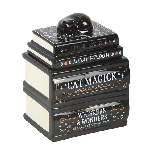 Black Cat Magick Book Stack Oil Burner