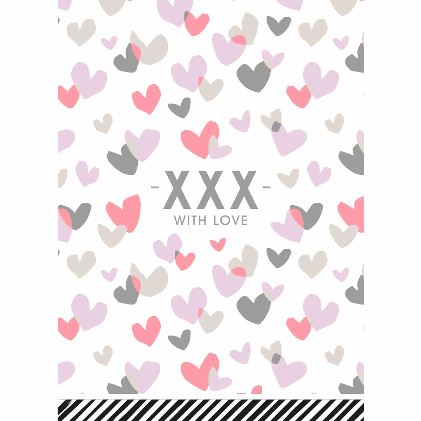 XXX Hearts greeting card