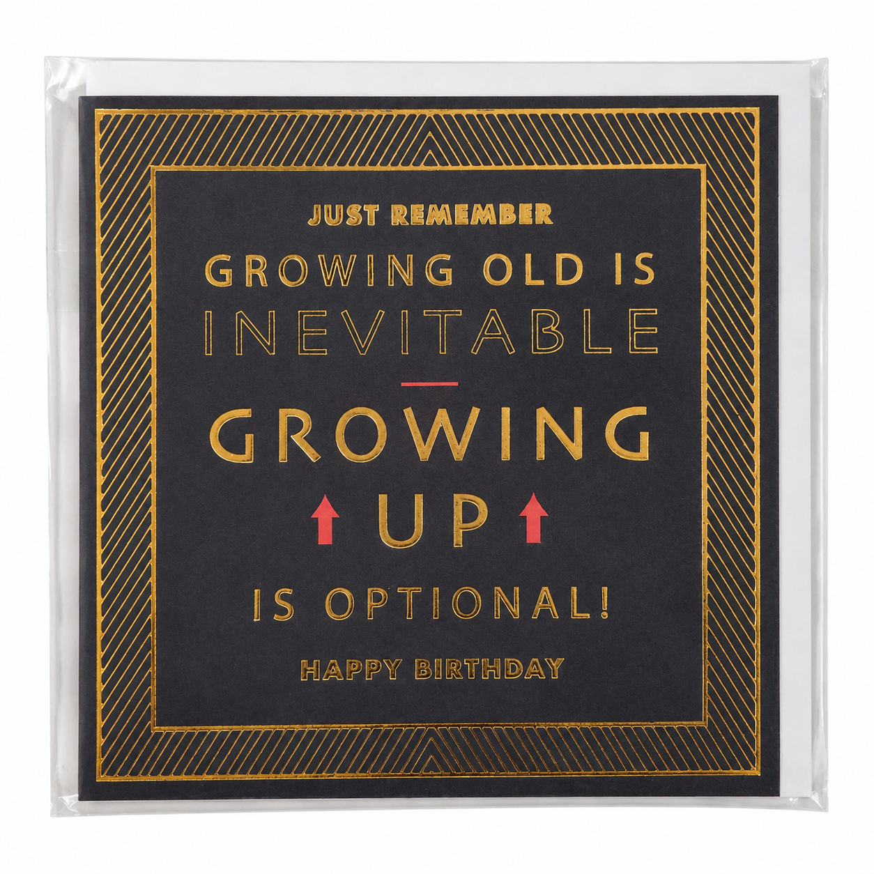 Pocket Square Birthday Card – Growing Up Is Optional