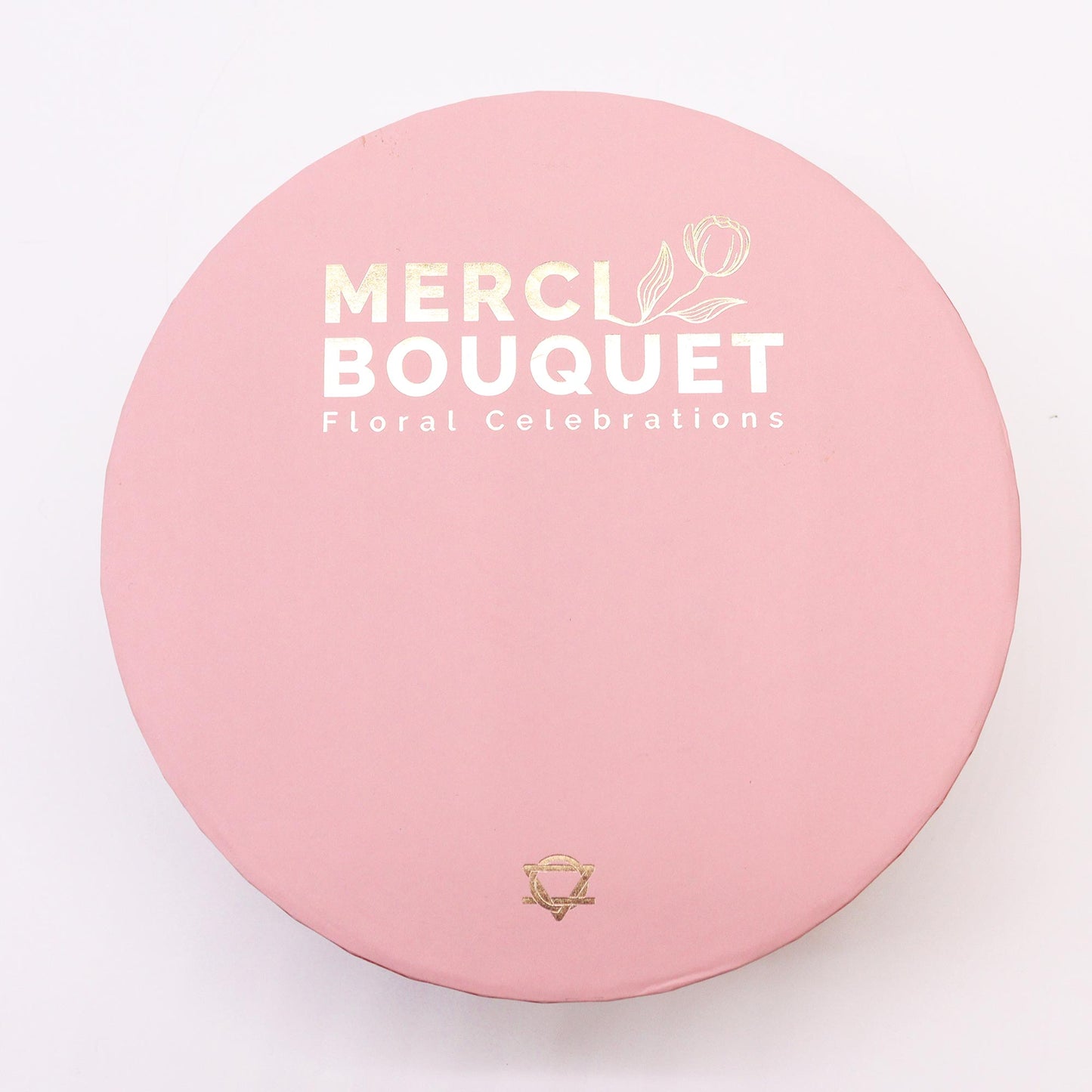 Merci bouquet- pink round box