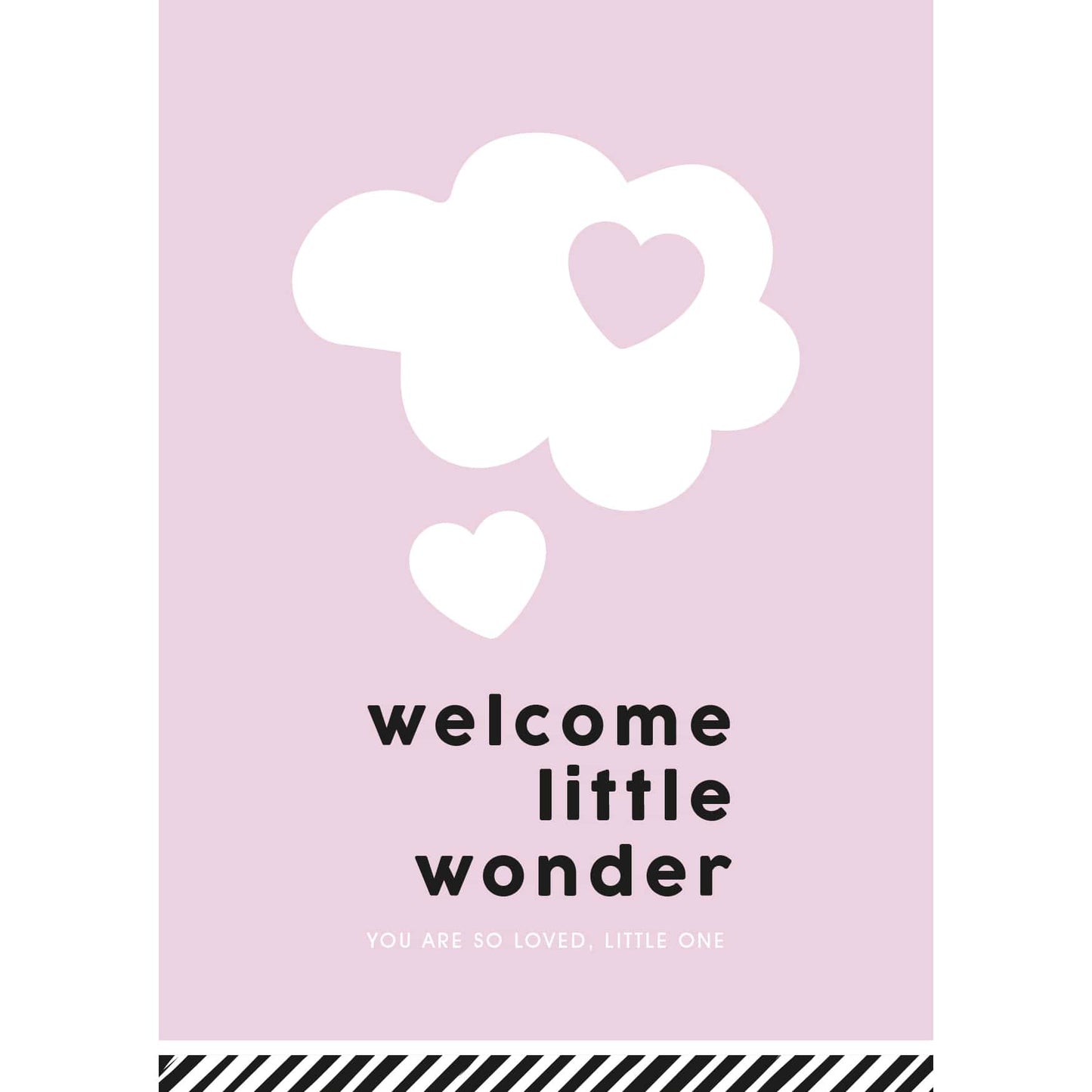 Welcome little wonder pink greeting card