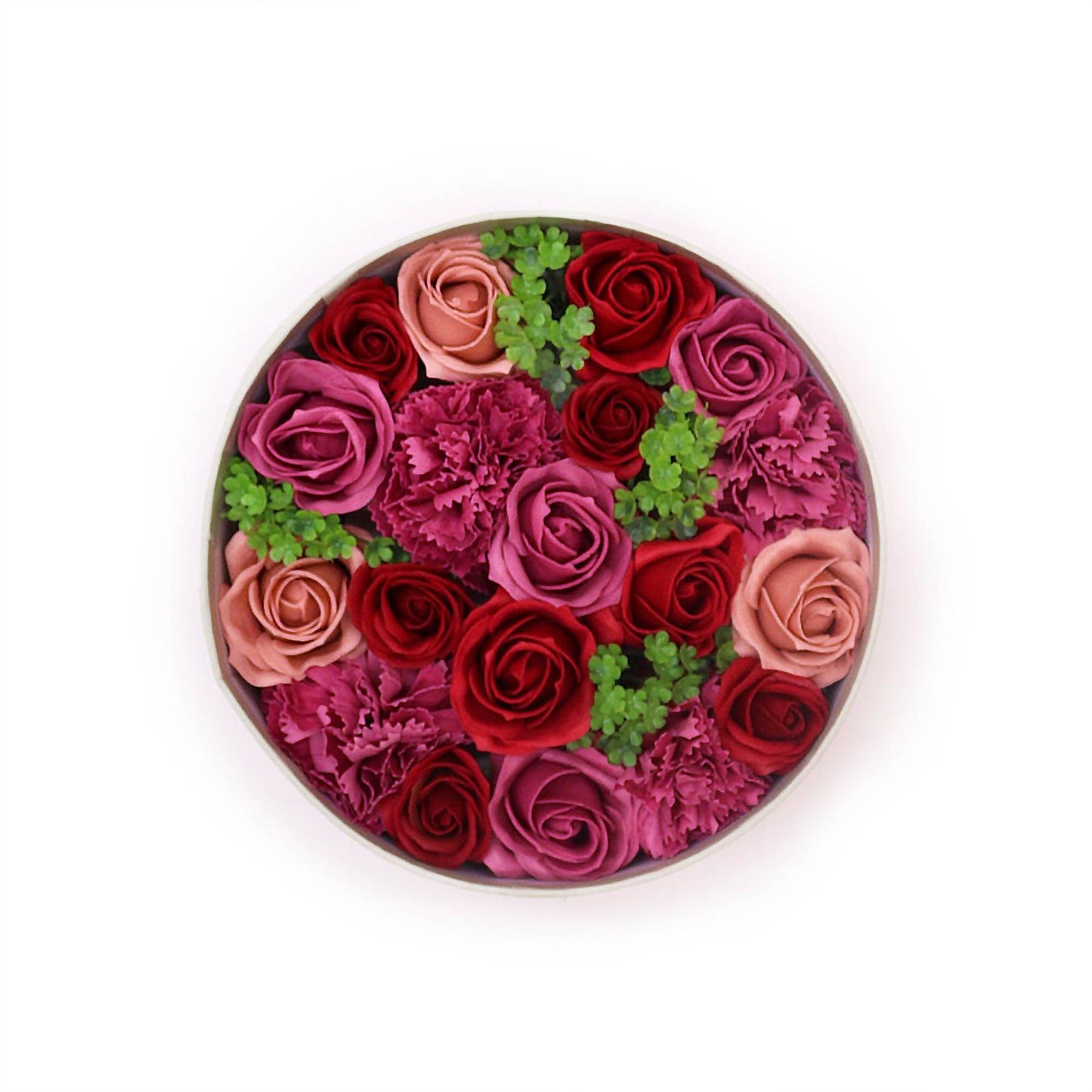 Merci bouquet- vintage roses round box