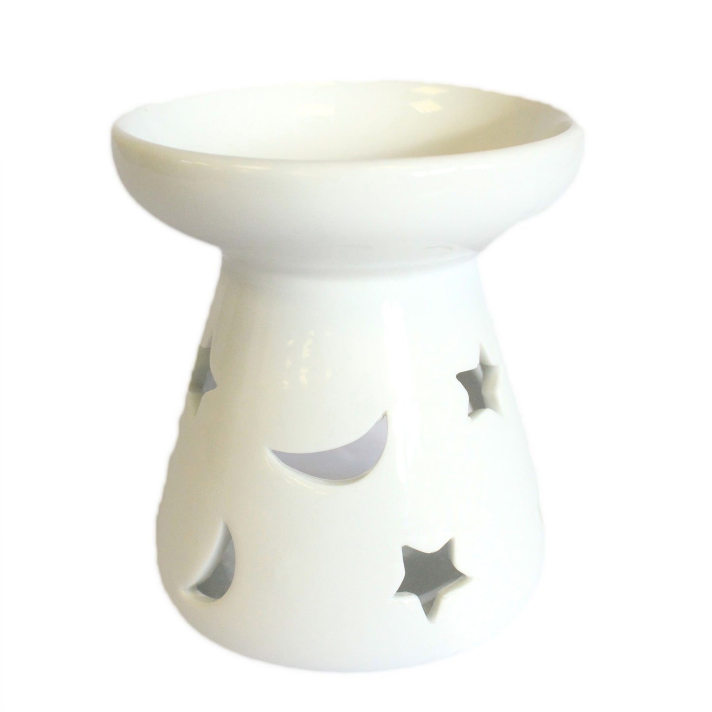 Classic White Oil Burner - Moon & Star