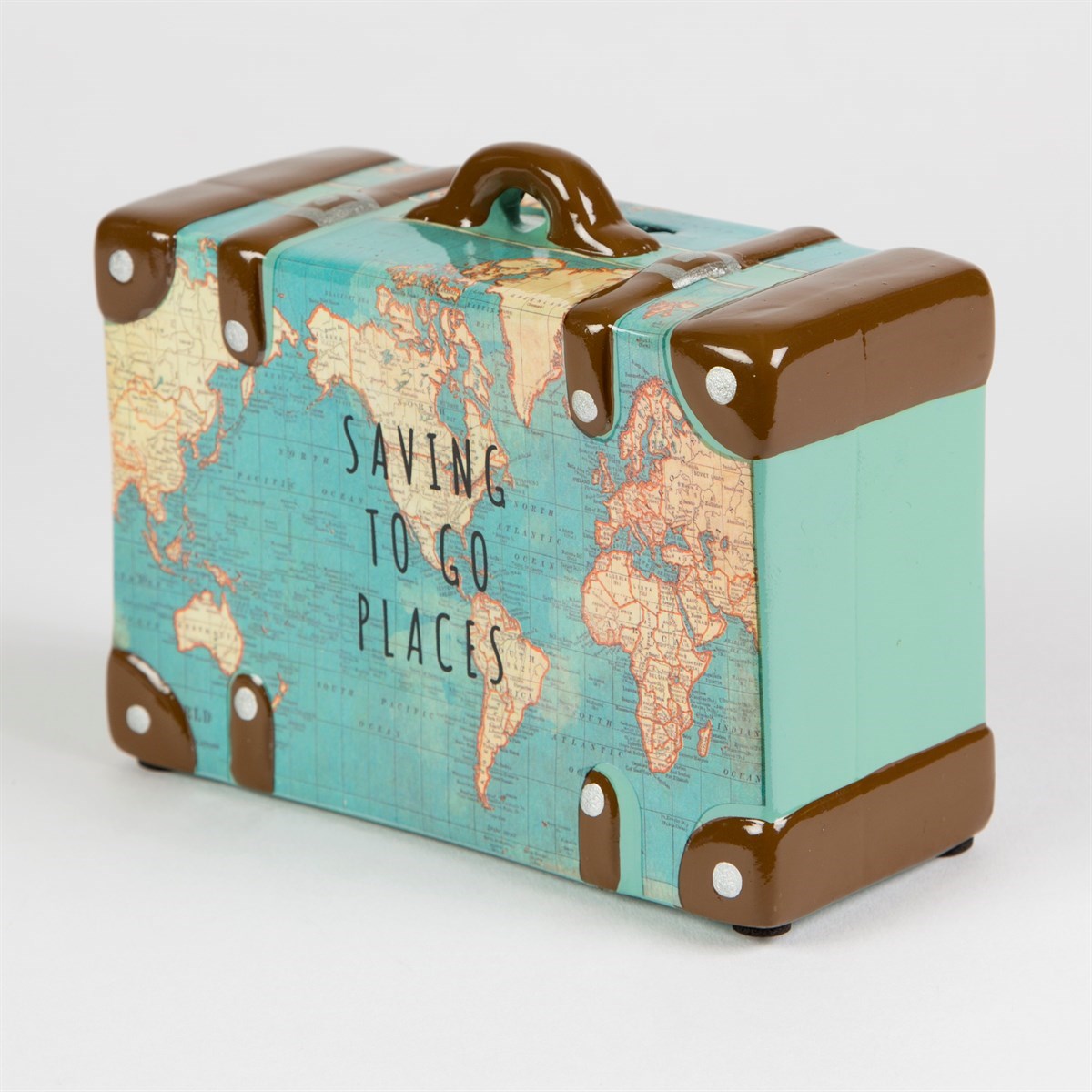 Saving To Go Places Vintage Map Money Bank
