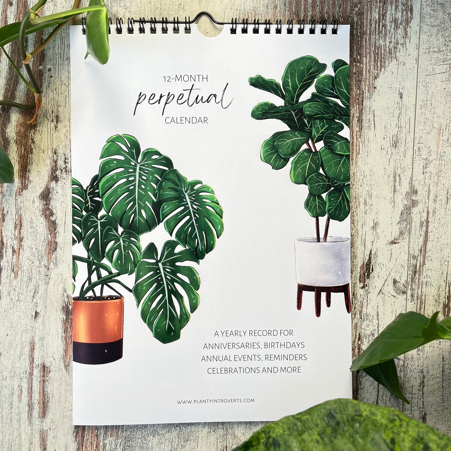 A5 calendar with green plants in without year