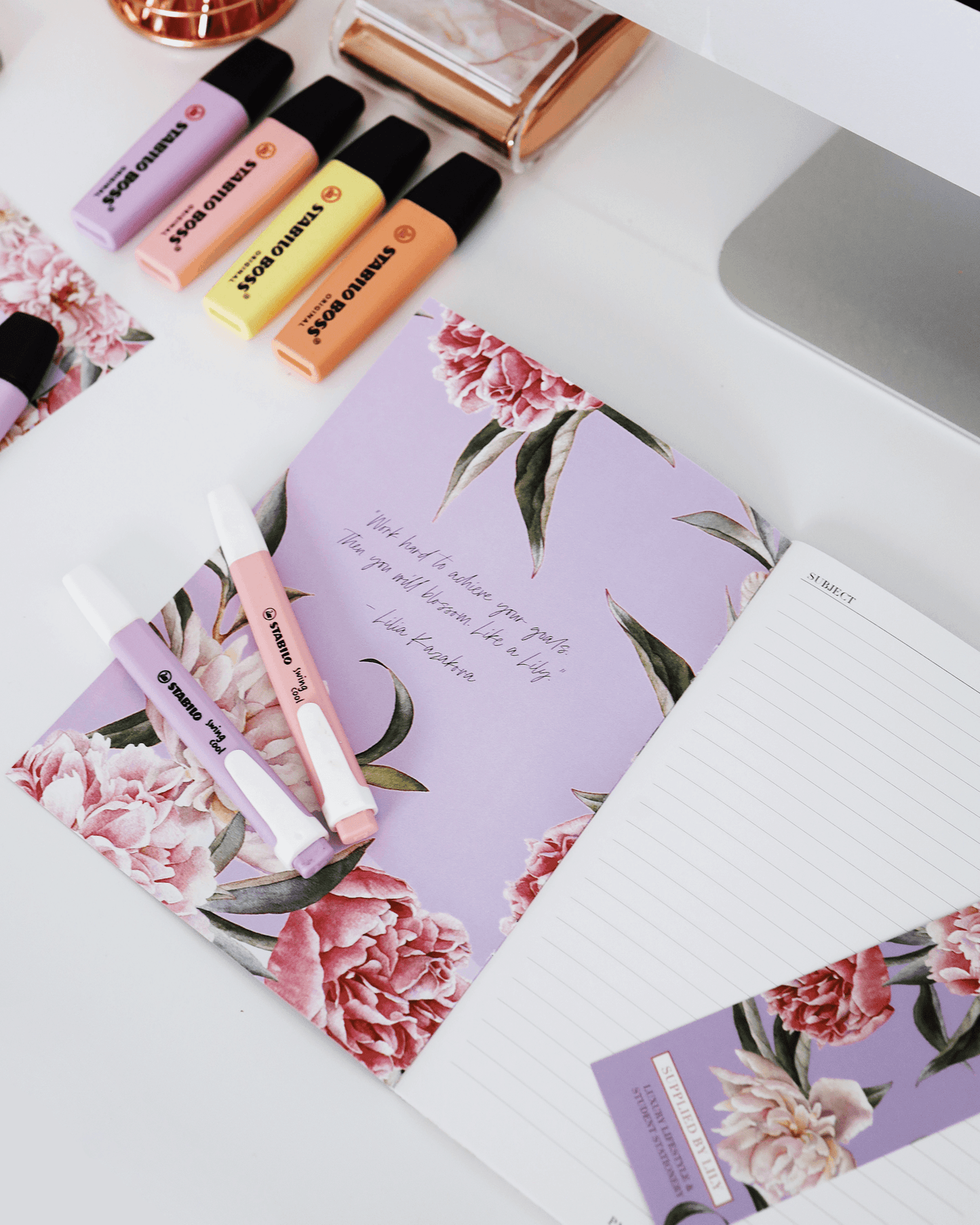 A5 Notebook in Luxurious Lilac Floral