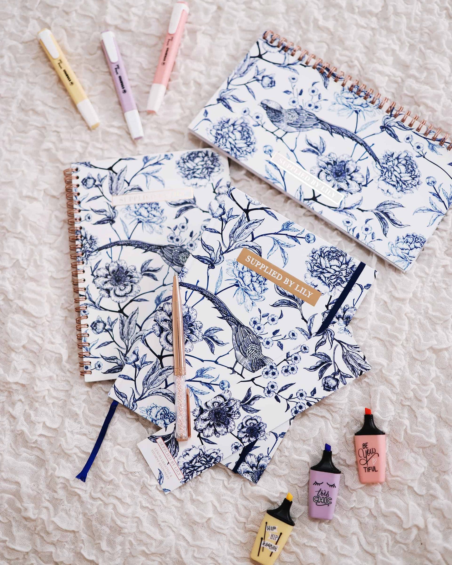 Diary Notebook in Luxurious Toile de Jouy