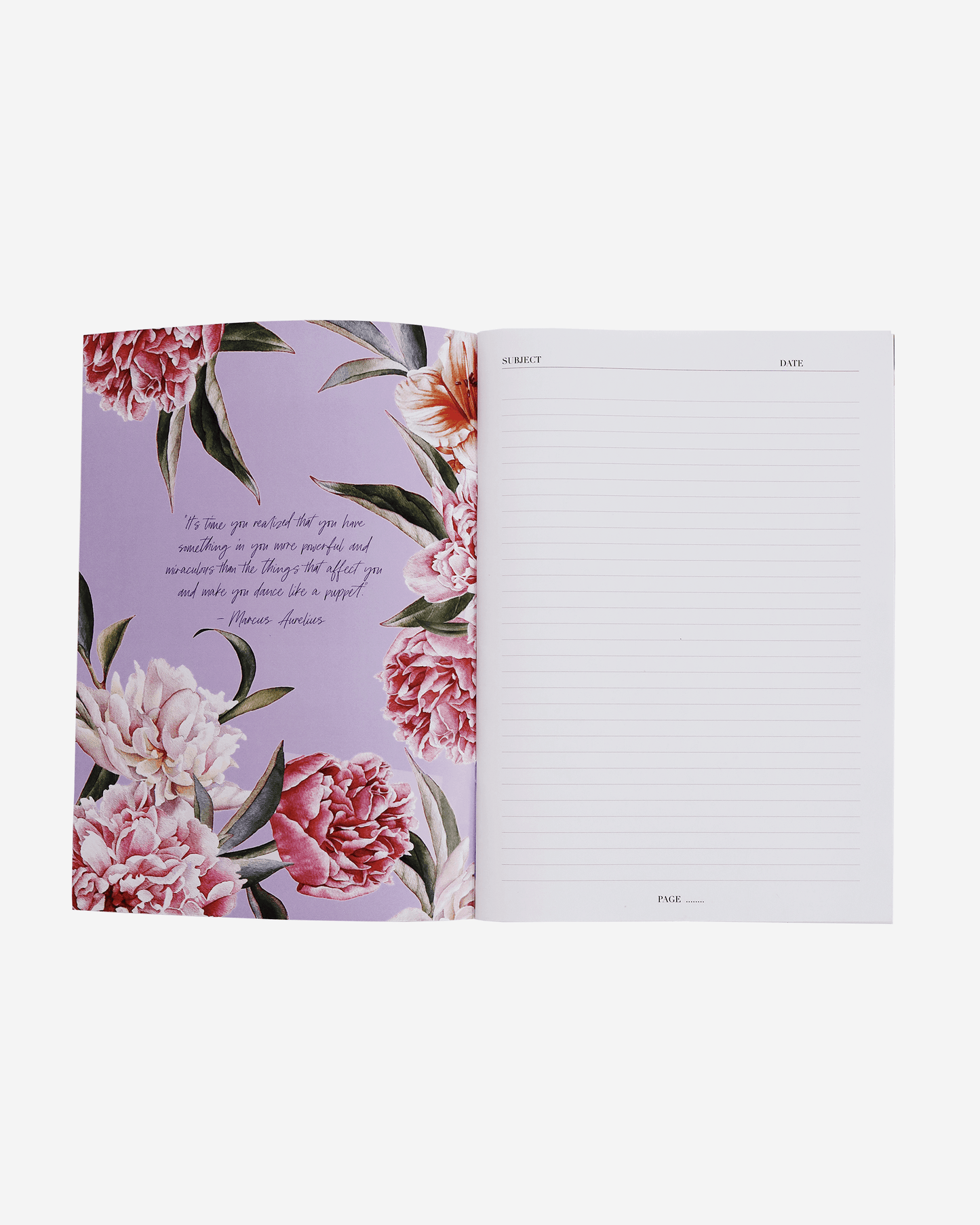 A4 Notebook in Luxurious Lilac Floral