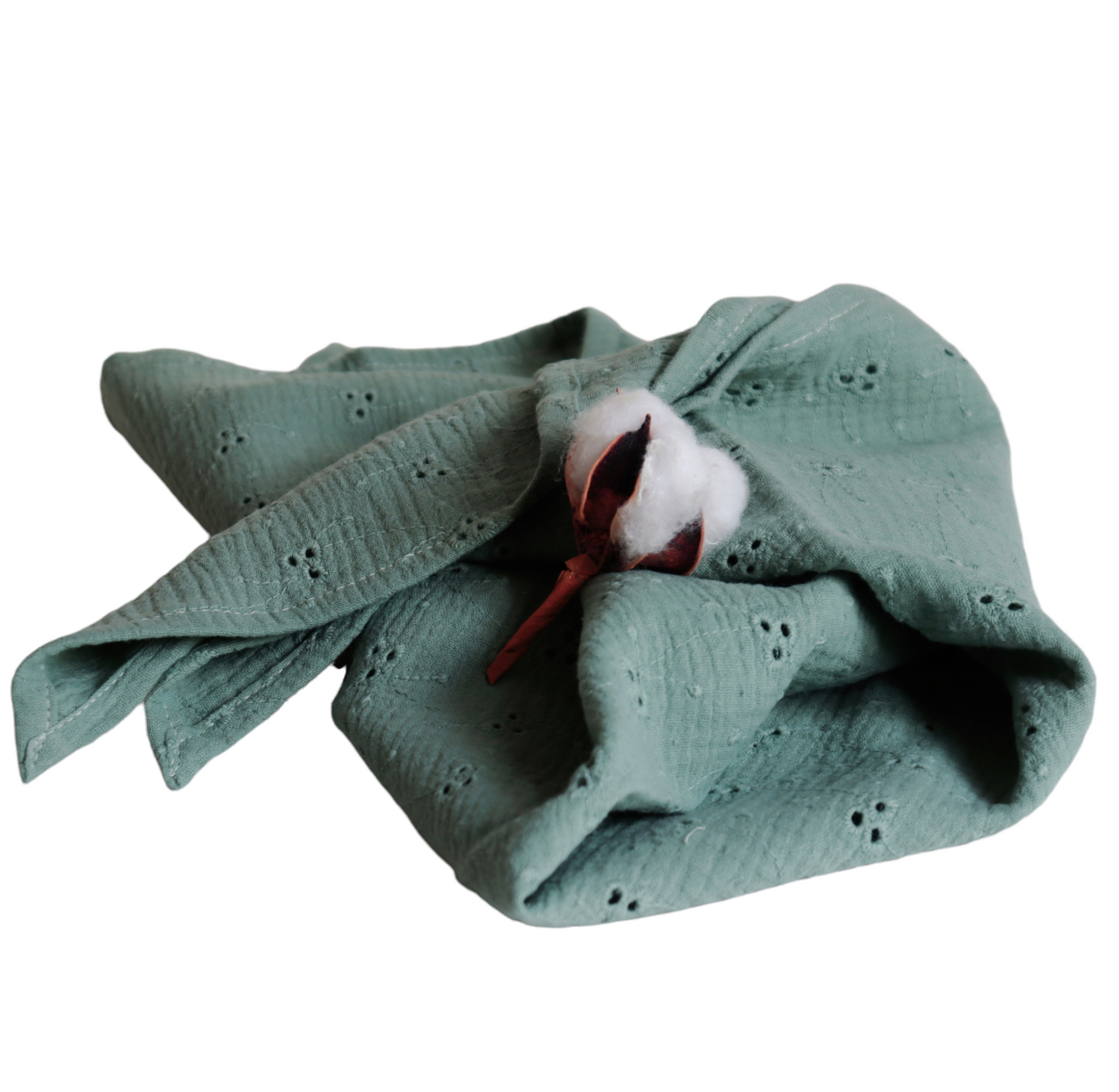 Swaddle Green embroidery