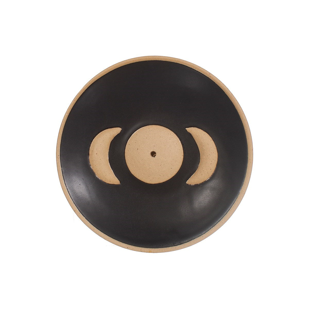 Moon Phases Incense Holder black