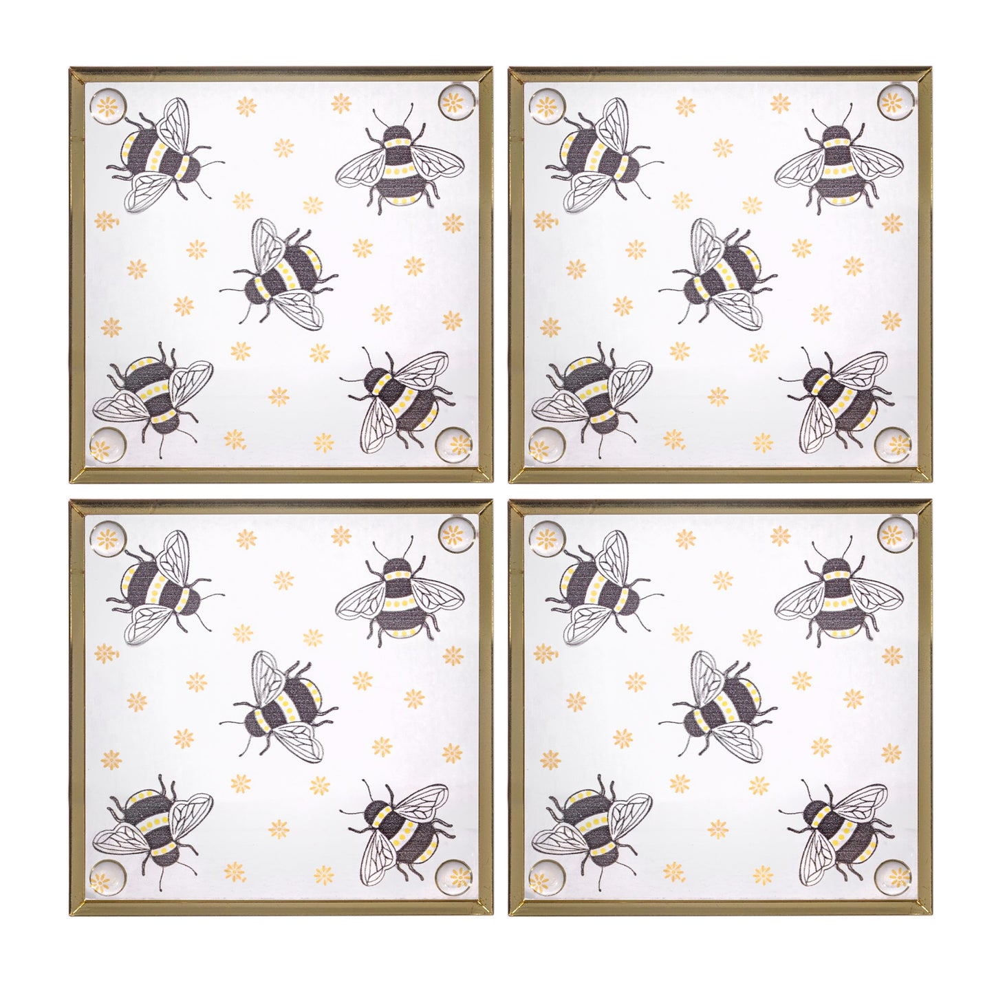 Glass Bee Coasters