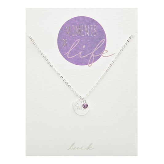 "Moments of life" silver plated necklace LUCK