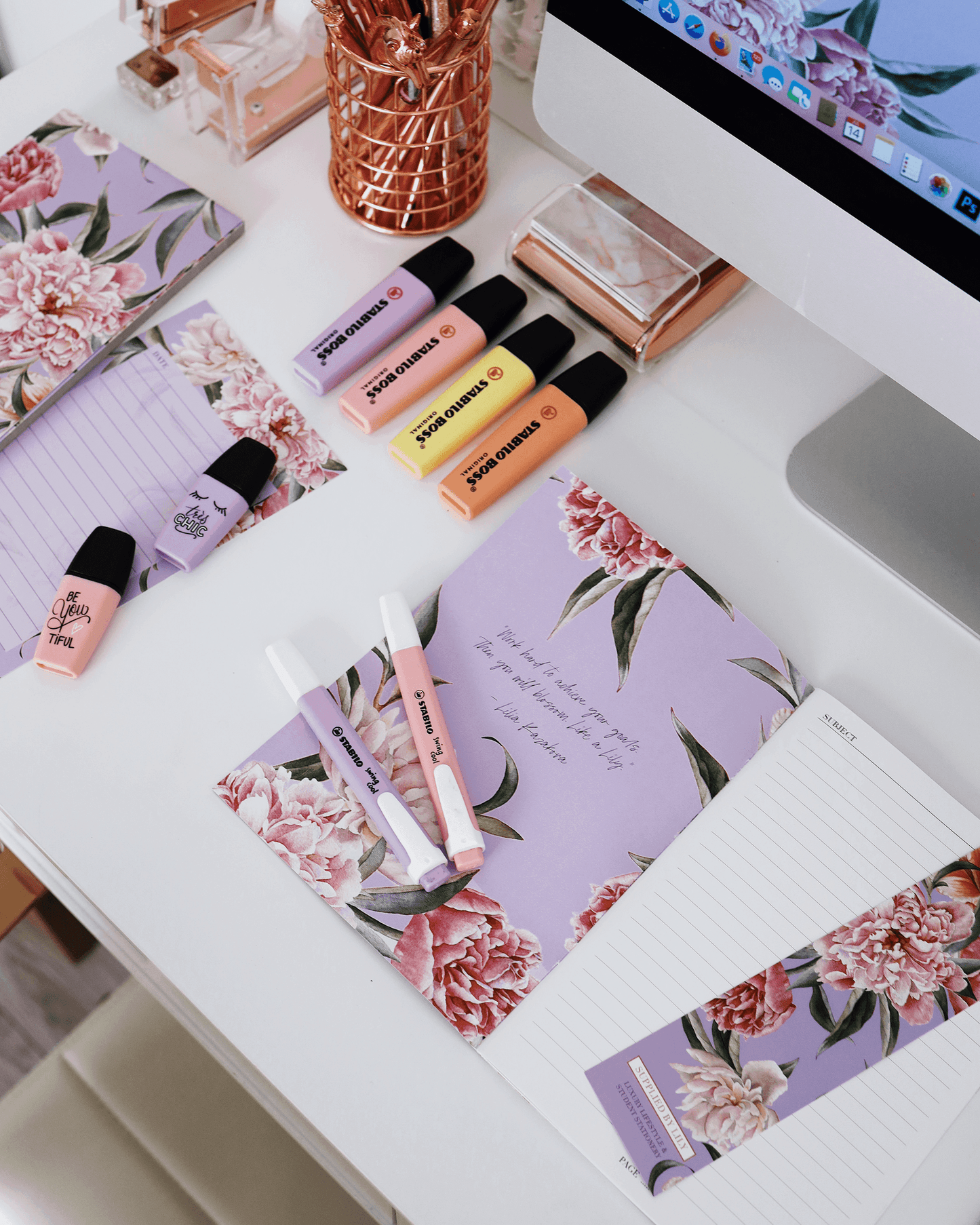 A5 Notebook in Luxurious Lilac Floral