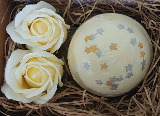 Star bath bomb & bath flowers small gift box