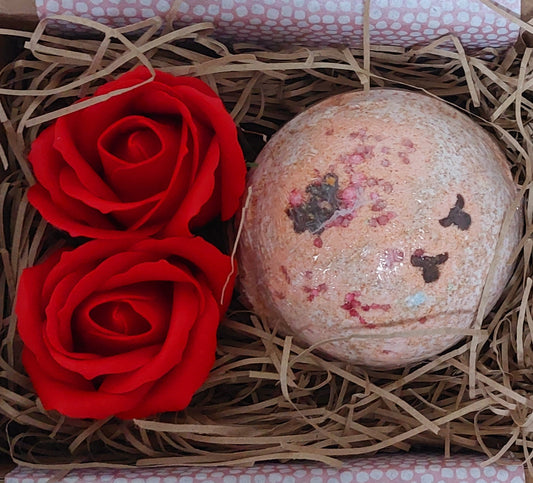 Largebath bomb & bath flowers small gift box