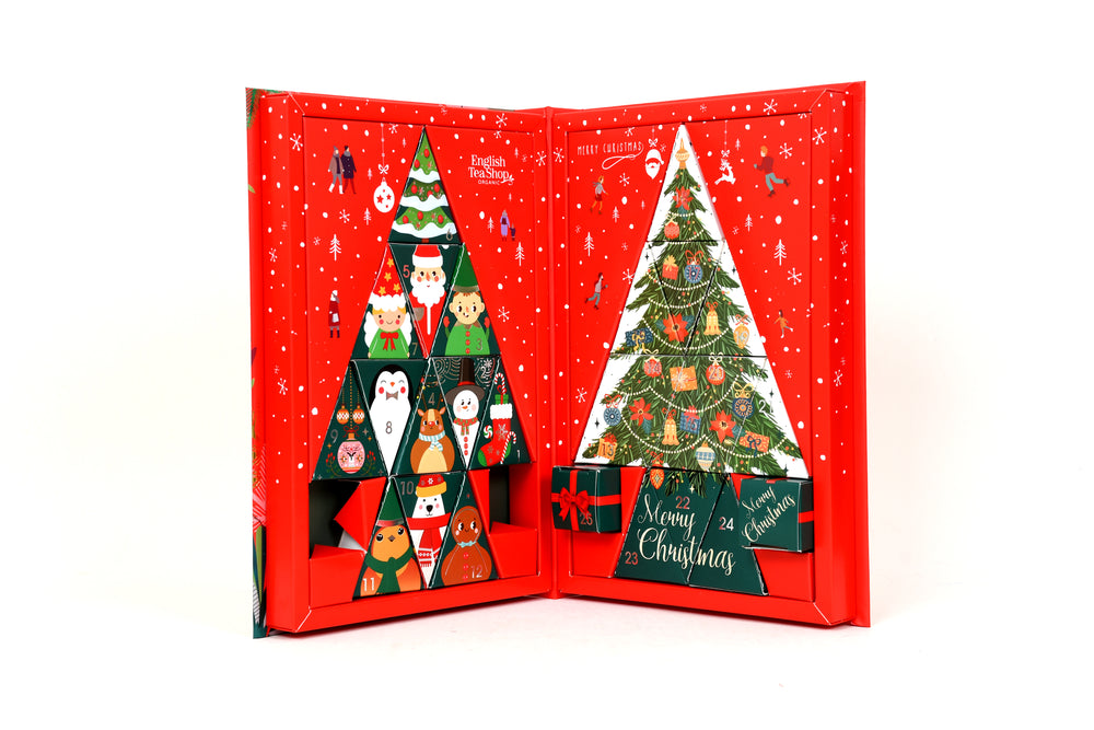 English Tea Shop Organic Tea Advent Calendar –English tea shop Organic Tea Advent Calendar- Red Tree Book, 25 Pyramid Tea Bags