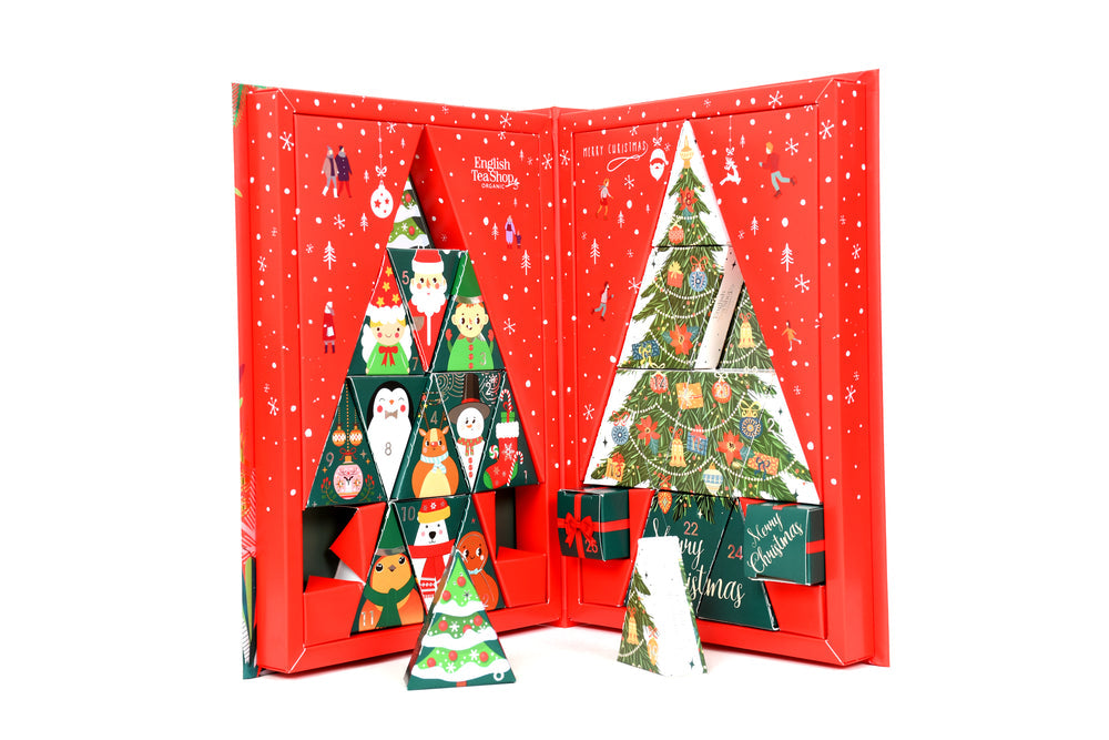 English Tea Shop Organic Tea Advent Calendar –English tea shop Organic Tea Advent Calendar- Red Tree Book, 25 Pyramid Tea Bags