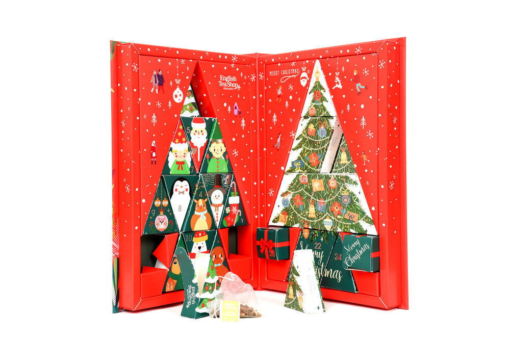 English Tea Shop Organic Tea Advent Calendar –English tea shop Organic Tea Advent Calendar- Red Tree Book, 25 Pyramid Tea Bags