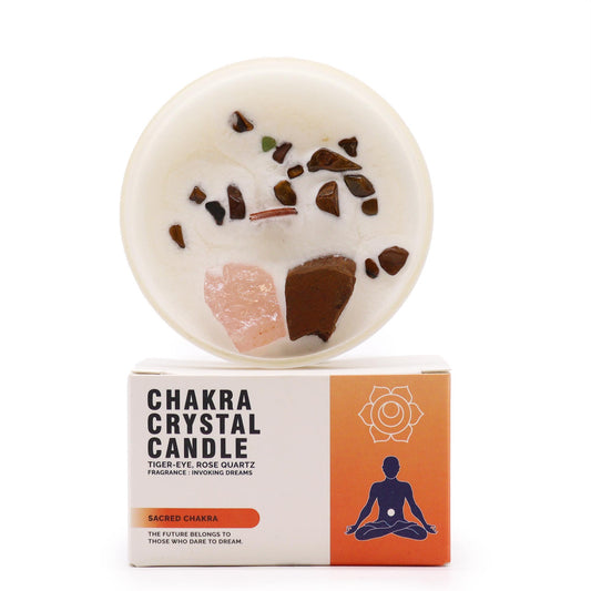 Chakra Crystal Candle - Sacred Chakra