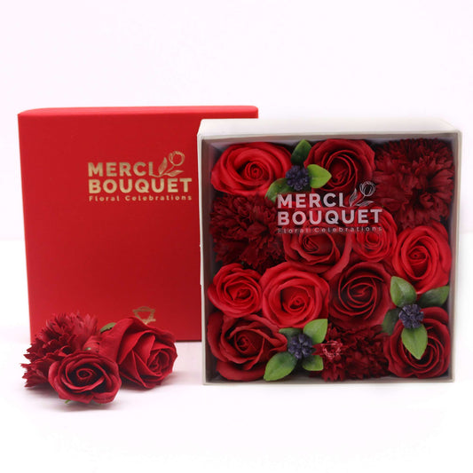 Merci bouquet- classic red roses Square box