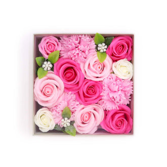 Merci bouquet- pink Square box