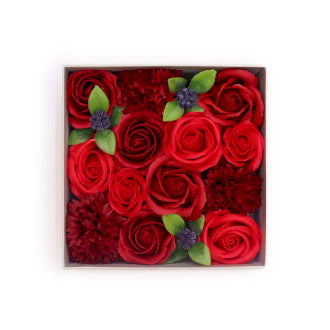 Merci bouquet- classic red roses Square box