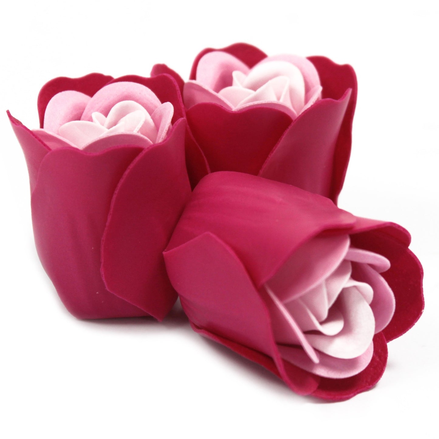 Set of 3 Soap Flower Heart Box - pink Roses