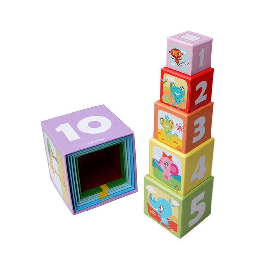 Little Bright Ones - 10 Stacking Cubes - Safari