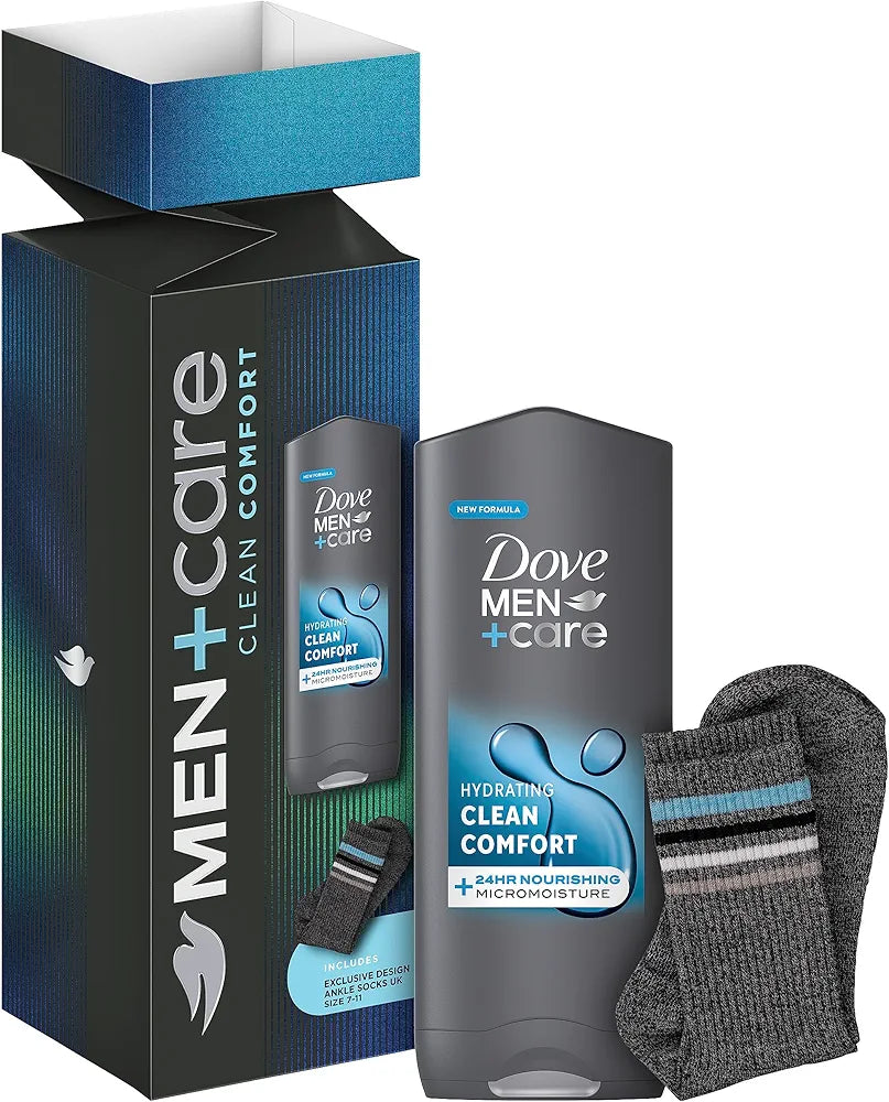 Dove men clean comfort bodywash + socks gift set