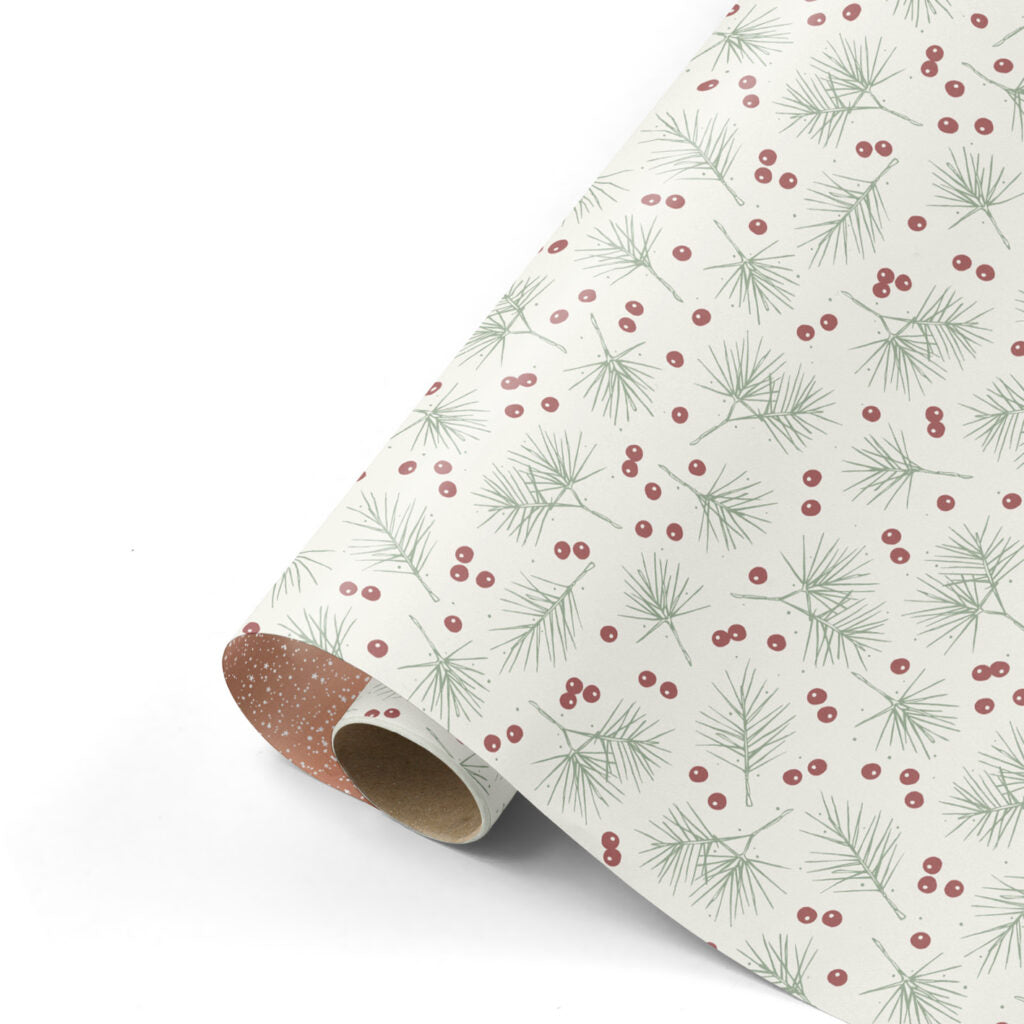 Berries & Branches Christmas wrapping roll