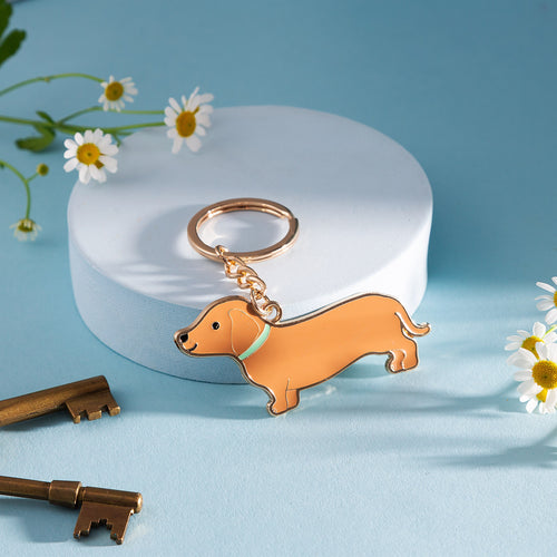 Dachshund Enamel Keyring