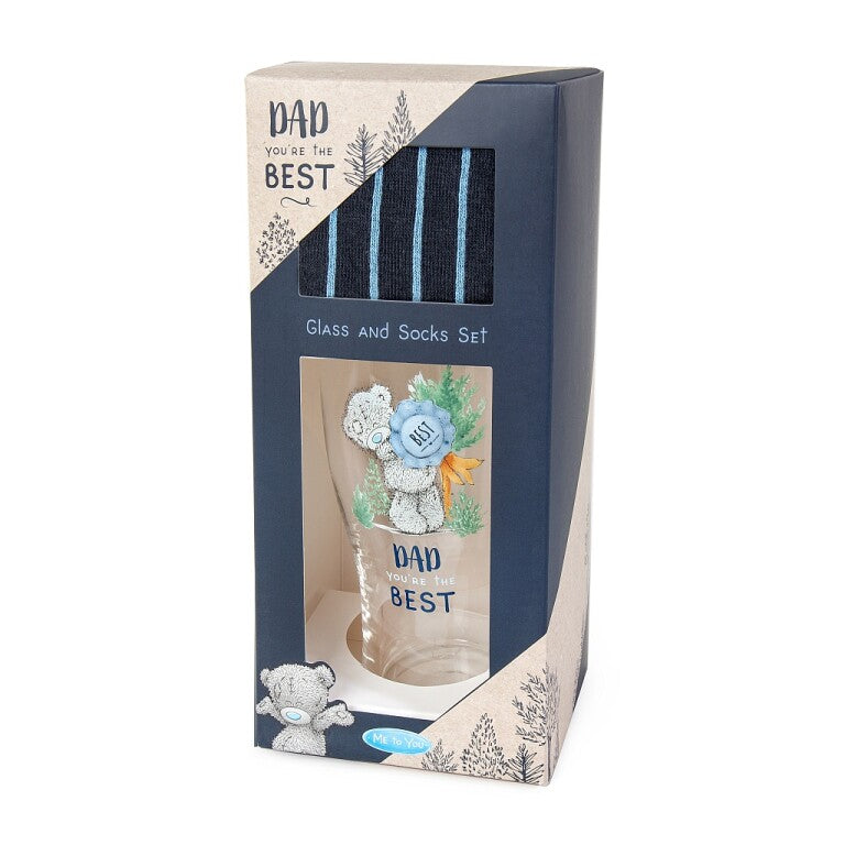 'Dad you are the best' beer glass & socks gift set