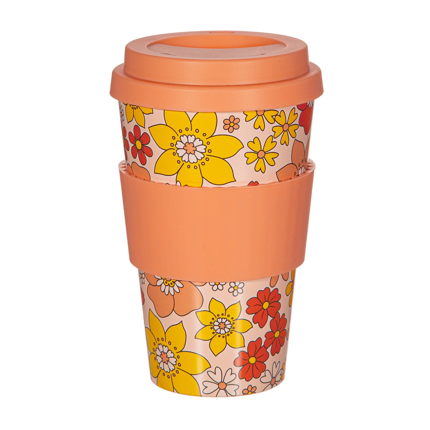 70s floral travel cup