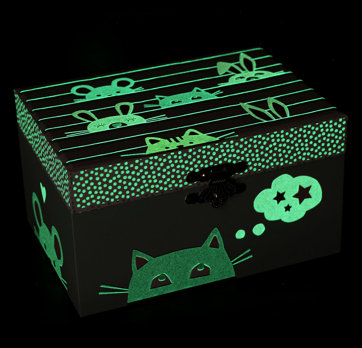 Phosphorescent Cat Musical Box