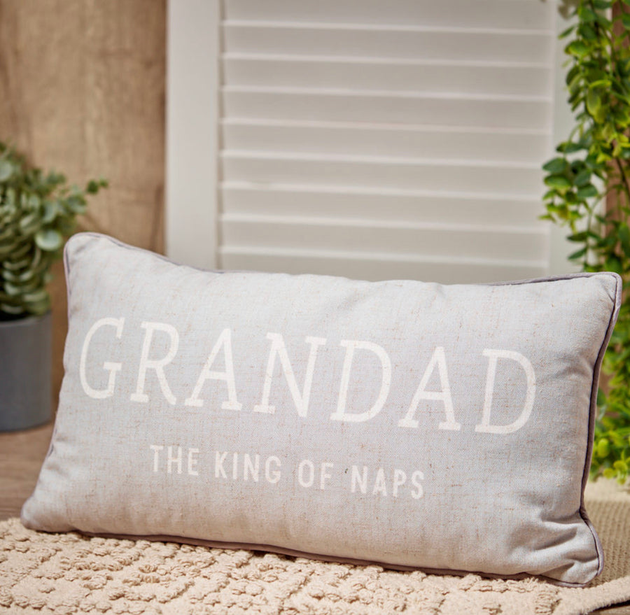 Grandad the king of naps cushion