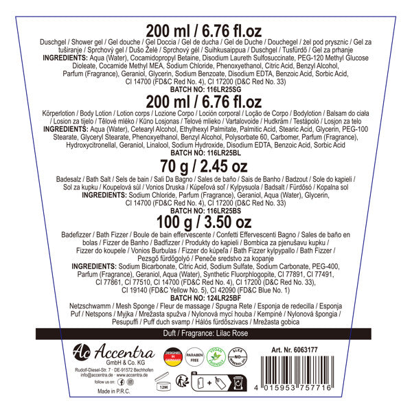 Blossom Bath Gift Set in Basket – Lilac Rose